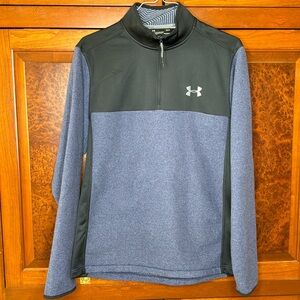 Under Armour men’s L cold gear navy/black fleece 1/4 zip, gently worn condition